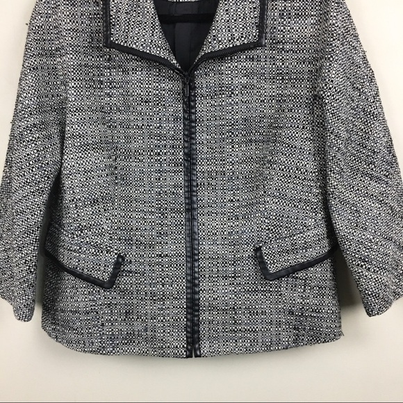 Lafayette 148 New York Tweed Zip Wool Blend Blazer Jacket - Picture 9 of 12